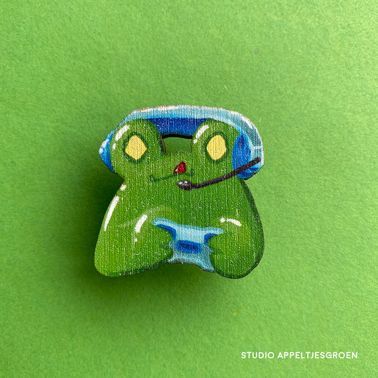 Wood pin | Gamer frog