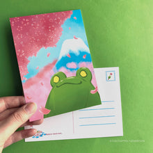Load image into Gallery viewer, Frog Mail | Cherry blossoms Postcard
