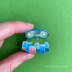 Frog Mail | Goggles Wood pin
