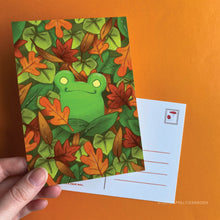 Load image into Gallery viewer, Frog Mail | Fall leaves Postcard

