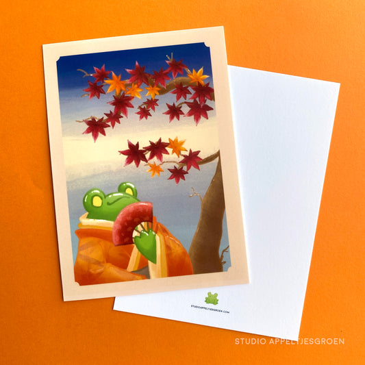 Postcard | Momiji Fall leaves frog