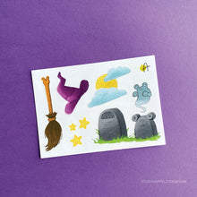 Load image into Gallery viewer, Frog Mail | Froggoween Broom Sticker sheet
