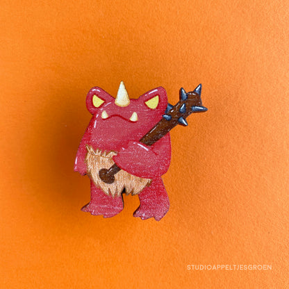 Wood pin | Oni demon frog