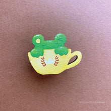 Load image into Gallery viewer, Frog Mail | Cup of frog Wood pin
