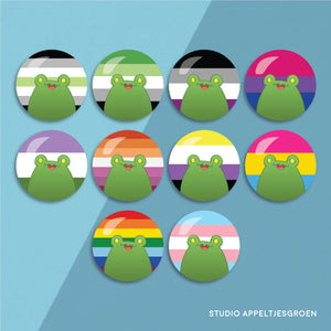 Floris the Frog | Pride LGBTQA+ buttons