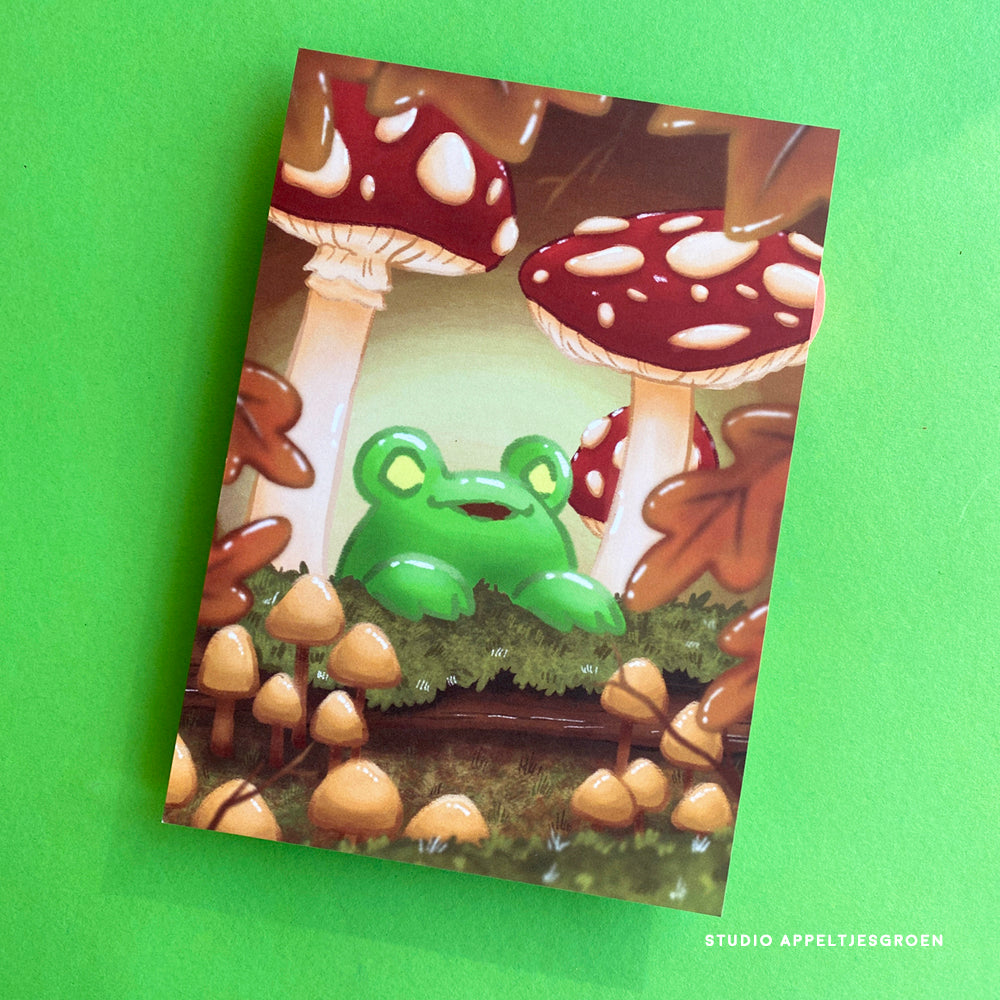 Floris the Frog | A5 Print Mushrooms