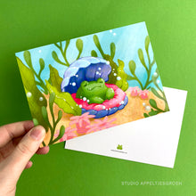 Load image into Gallery viewer, Floris the Frog | Oyster Snuggles Postcard
