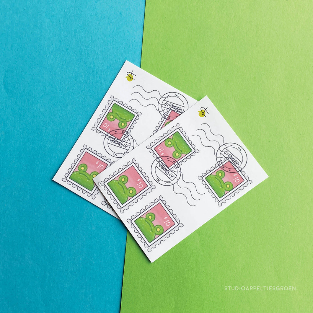 Floris the Frog | Frog Mail Stamps