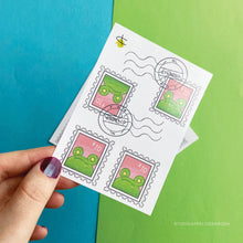 Load image into Gallery viewer, Floris the Frog | Frog Mail Stamps
