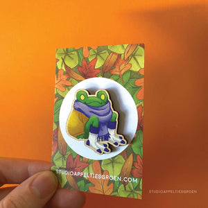 Floris the Frog | Sweater Weather wood pin