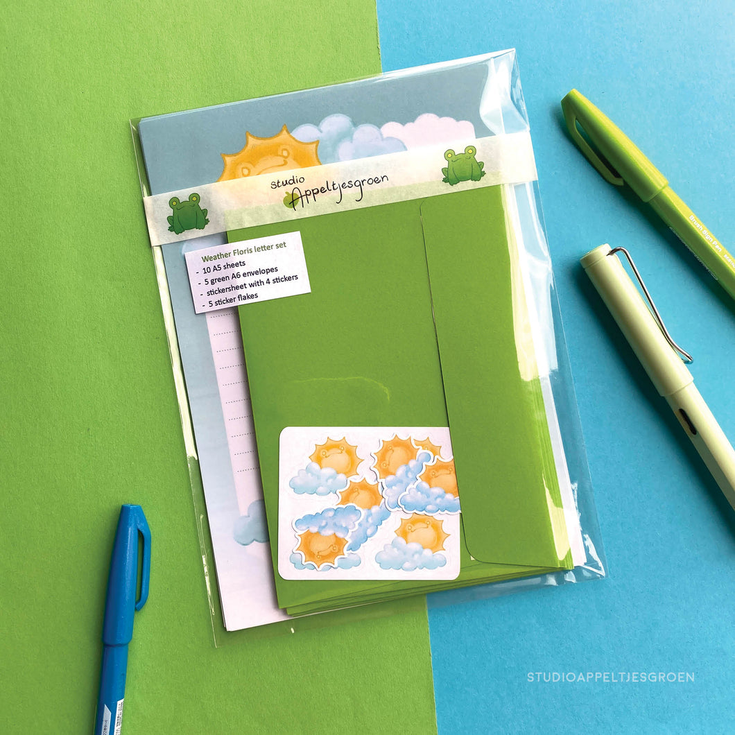Floris the Frog | Sunny weather letter writing set